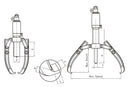 Extracteur d'engrenage hydraulique avec pompe séparable (30 tonnes / Ø6-20 pouces) (L-30F-MP)