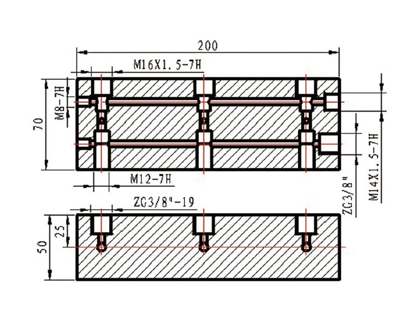 Bloque de Distribución Hidráulica con 3 salidas y 1 contraflujo (MF3RCT)