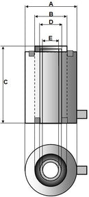 Cilindro de ariete hueco de acción simple (100 toneladas - 3") (YG-10075K)