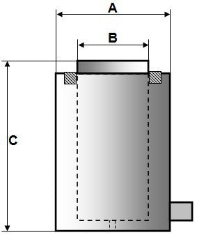 Cilindro hidráulico de simple efecto (200 toneladas - 4") (YG-200100)