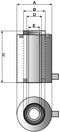 Cilindro de pistón hueco de acción simple (20 toneladas - 4") (YG-20100K)